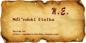Mándoki Etelka névjegykártya