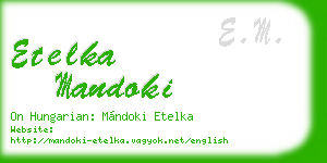 etelka mandoki business card
