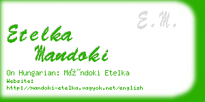 etelka mandoki business card